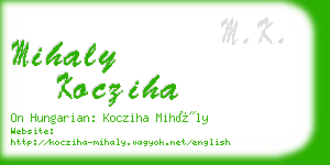 mihaly kocziha business card